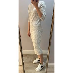 Ann Taylor Gray Marbled Sweater Dress